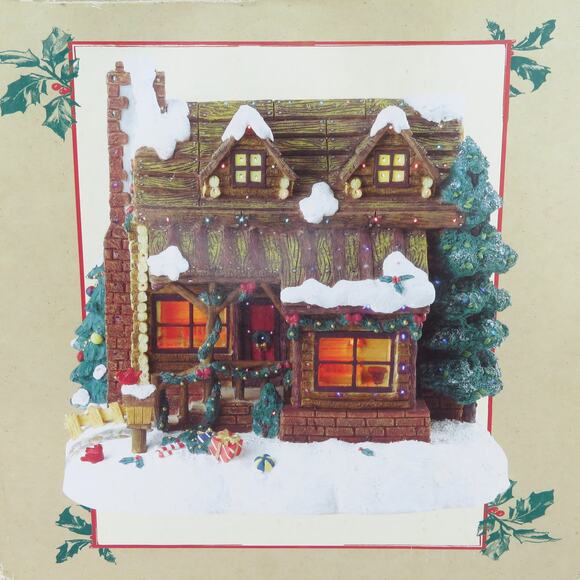 Christmas in the Woods Lighted Cabin House Rustic Log Holiday Village Décor - Picture 13 of 15